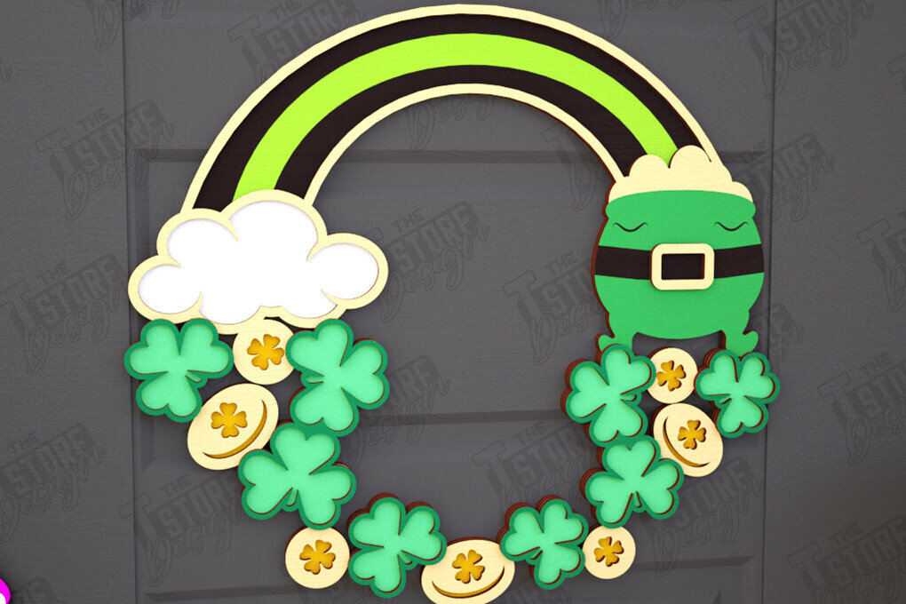 Intra απο ξύλο plywood 3mm-4mm πάχος – Σημάδια του Αγίου Πατρικίου | Διακόσμηση τοίχου Δίασταση  40x30 cm INTRAFABR-115373413