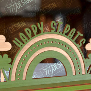 Intra απο ξύλο plywood 3mm-4mm πάχος – St. Patrick's Day Stand |3D Stand Laser Δίασταση  20x20 cm INTRAFABR-91503842