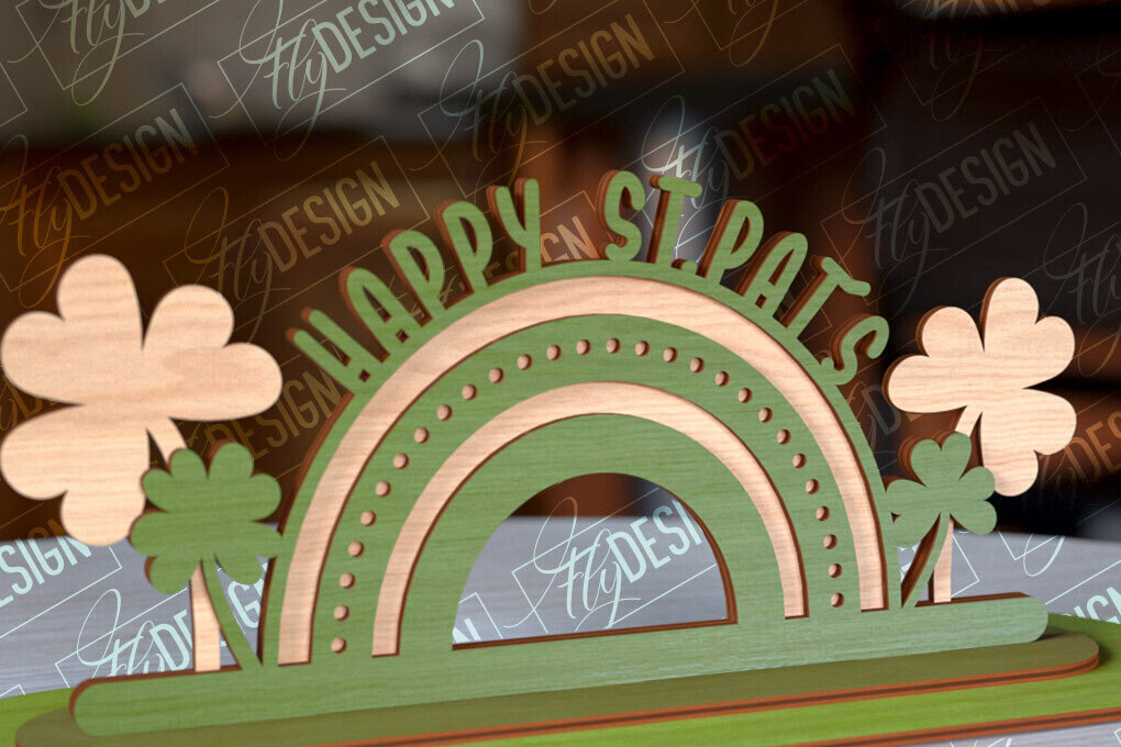 Intra απο ξύλο plywood 3mm-4mm πάχος – St. Patrick's Day Stand |3D Stand Laser Δίασταση  20x20 cm INTRAFABR-91503842