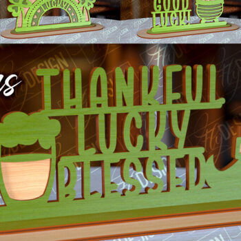 Intra απο ξύλο plywood 3mm-4mm πάχος – St. Patrick's Day Stand |3D Stand Laser Δίασταση 20x20 cm INTRAFABR-91522811 - Image 1