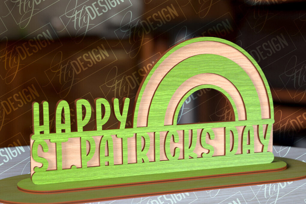 Intra απο ξύλο plywood 3mm-4mm πάχος – St. Patrick's Day Stand |3D Stand Laser Δίασταση  20x20 cm INTRAFABR-91503787