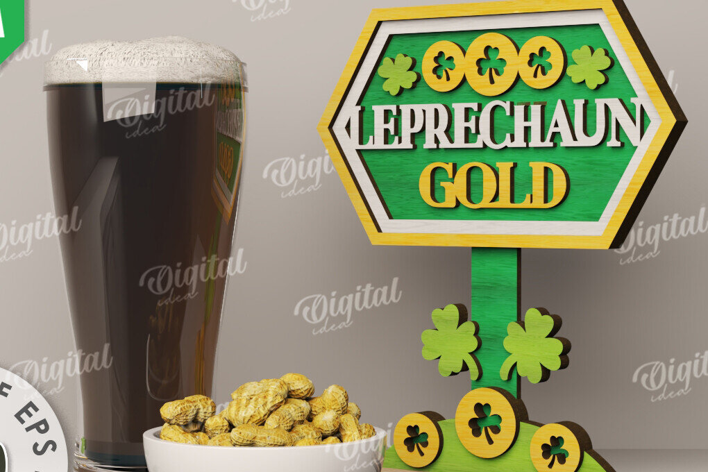 Intra απο ξύλο plywood 3mm-4mm πάχος – St Patrick's Day Stand Decor Δίασταση  20x20 cm INTRAFABR-115296099