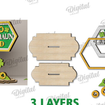 Intra απο ξύλο plywood 3mm-4mm πάχος – St Patrick's Day Stand Decor Δίασταση  20x20 cm INTRAFABR-115296099 - Image 2