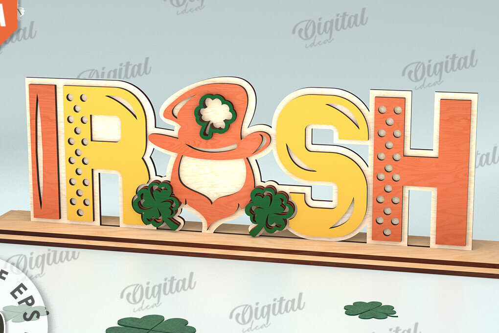 Intra απο ξύλο plywood 3mm-4mm πάχος – St Patrick's Day Stand Decor Δίασταση  20x20 cm INTRAFABR-115495416