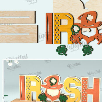 Intra απο ξύλο plywood 3mm-4mm πάχος – St Patrick's Day Stand Decor Δίασταση  20x20 cm INTRAFABR-115495416 - Image 2