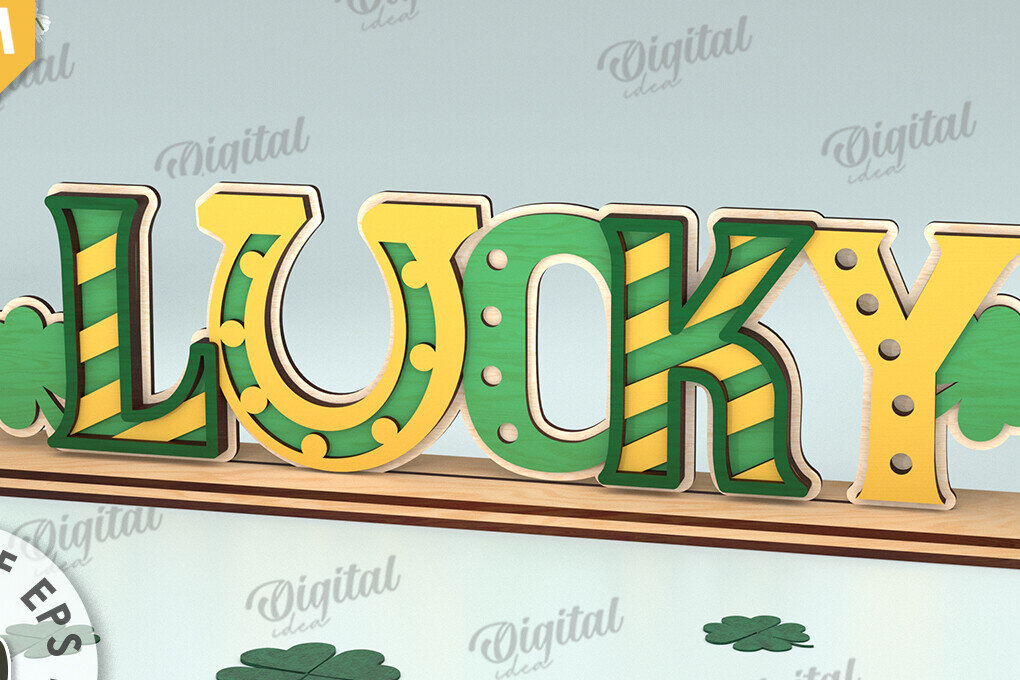 Intra απο ξύλο plywood 3mm-4mm πάχος – St Patrick's Day Stand Decor Δίασταση  20x20 cm INTRAFABR-115495507