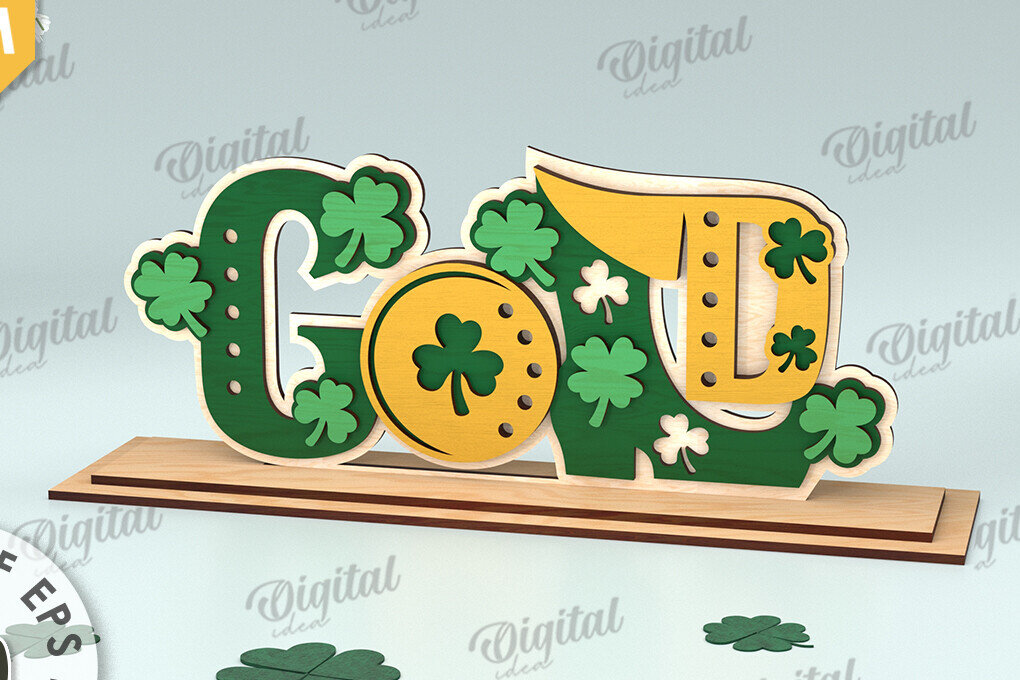 Intra απο ξύλο plywood 3mm-4mm πάχος – St Patrick's Day Stand Decor Δίασταση  20x20 cm INTRAFABR-115495560