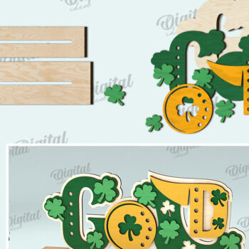Intra απο ξύλο plywood 3mm-4mm πάχος – St Patrick's Day Stand Decor Δίασταση  20x20 cm INTRAFABR-115495560 - Image 2