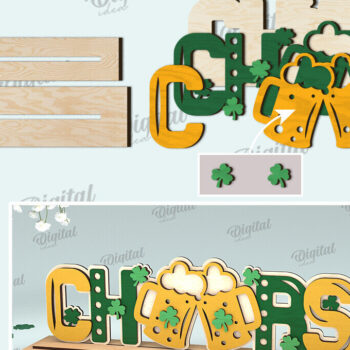 Intra απο ξύλο plywood 3mm-4mm πάχος – St Patrick's Day Stand Decor Δίασταση  20x20 cm INTRAFABR-115495603 - Image 2