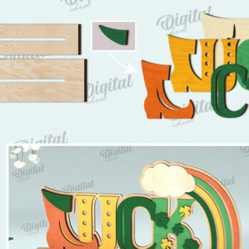 Intra απο ξύλο plywood 3mm-4mm πάχος – St Patrick's Day Stand Decor Δίασταση  20x20 cm INTRAFABR-115495691 - Image 2