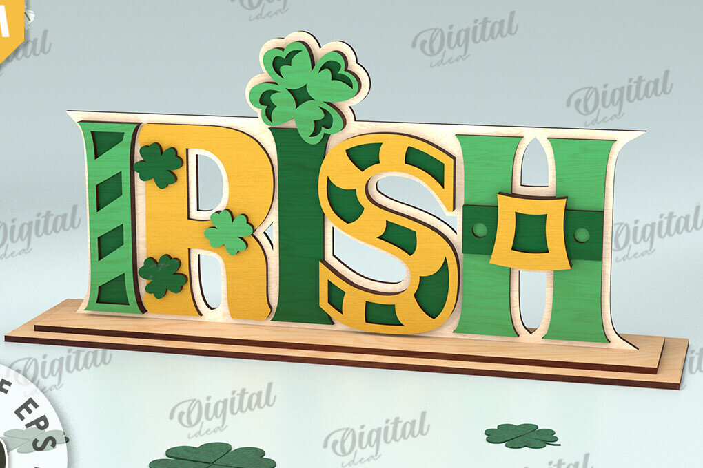 Intra απο ξύλο plywood 3mm-4mm πάχος – St Patrick's Day Stand Decor Δίασταση  20x20 cm INTRAFABR-115495733
