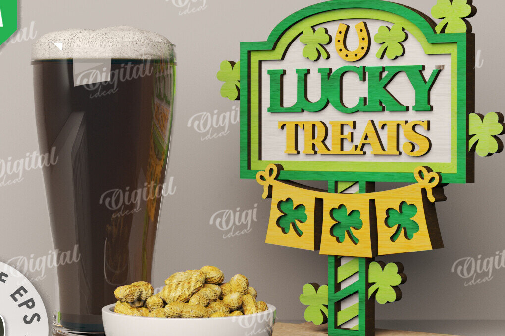 Intra απο ξύλο plywood 3mm-4mm πάχος – St Patrick's Day Stand Decor Δίασταση  20x20 cm INTRAFABR-115295720