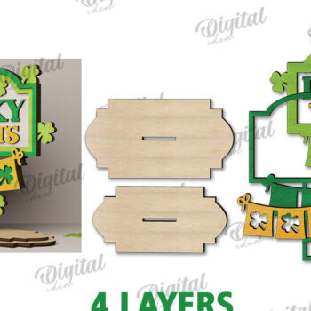 Intra απο ξύλο plywood 3mm-4mm πάχος – St Patrick's Day Stand Decor Δίασταση  20x20 cm INTRAFABR-115295720 - Image 2