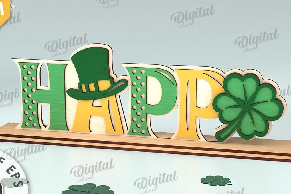 Intra απο ξύλο plywood 3mm-4mm πάχος – St Patrick's Day Stand Decor Δίασταση  20x20 cm INTRAFABR-115495898