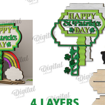 Intra απο ξύλο plywood 3mm-4mm πάχος – St Patrick's Day Stand Decor Δίασταση  20x20 cm INTRAFABR-115295862 - Image 2