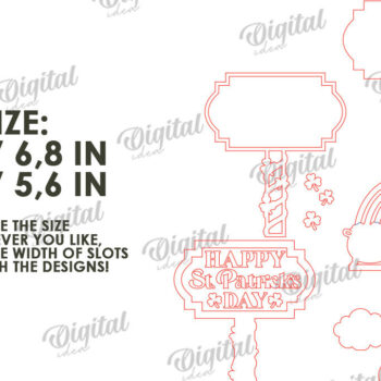 Intra απο ξύλο plywood 3mm-4mm πάχος – St Patrick's Day Stand Decor Δίασταση  20x20 cm INTRAFABR-115295862 - Image 3