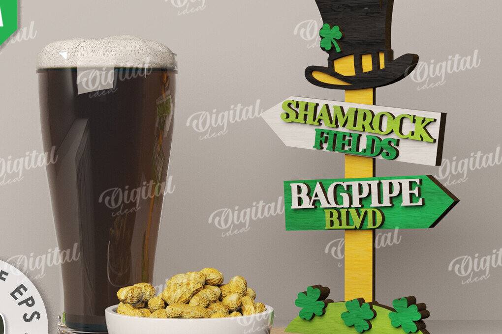 Intra απο ξύλο plywood 3mm-4mm πάχος – St Patrick's Day Stand Decor Δίασταση  20x20 cm INTRAFABR-115295914