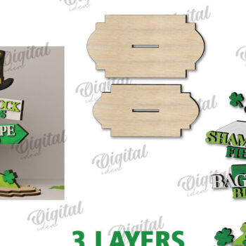 Intra απο ξύλο plywood 3mm-4mm πάχος – St Patrick's Day Stand Decor Δίασταση  20x20 cm INTRAFABR-115295914 - Image 2