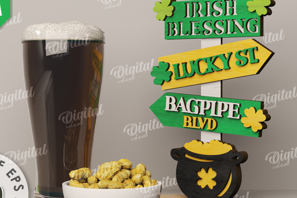 Intra απο ξύλο plywood 3mm-4mm πάχος – St Patrick's Day Stand Decor Δίασταση  20x20 cm INTRAFABR-115295966