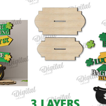 Intra απο ξύλο plywood 3mm-4mm πάχος – St Patrick's Day Stand Decor Δίασταση  20x20 cm INTRAFABR-115295966 - Image 2