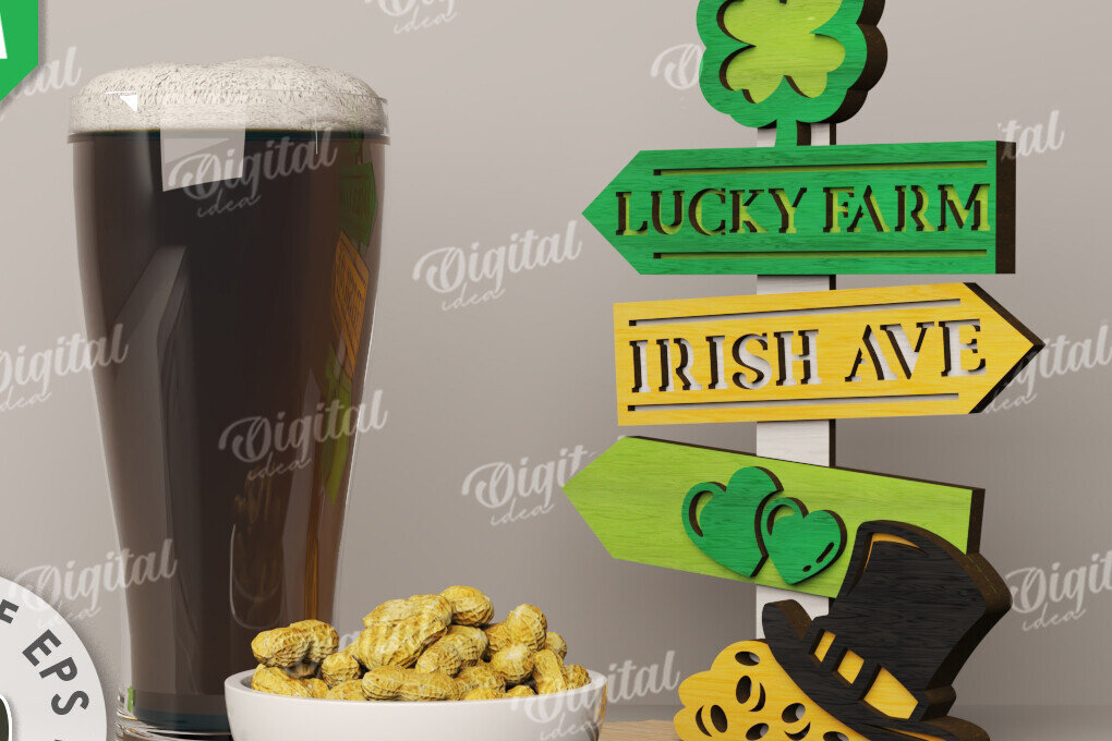 Intra απο ξύλο plywood 3mm-4mm πάχος – St Patrick's Day Stand Decor Δίασταση  20x20 cm INTRAFABR-115296022