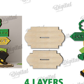 Intra απο ξύλο plywood 3mm-4mm πάχος – St Patrick's Day Stand Decor Δίασταση  20x20 cm INTRAFABR-115296022 - Image 2