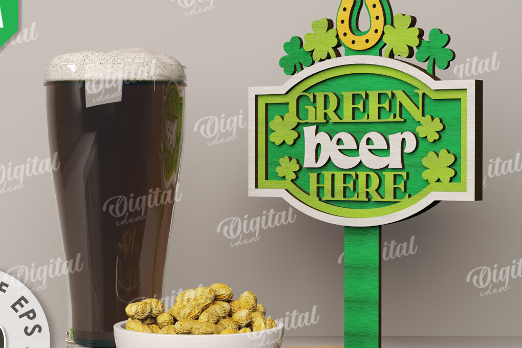 Intra απο ξύλο plywood 3mm-4mm πάχος – St Patrick's Day Stand Decor Δίασταση  20x20 cm INTRAFABR-115296074