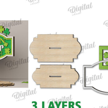 Intra απο ξύλο plywood 3mm-4mm πάχος – St Patrick's Day Stand Decor Δίασταση  20x20 cm INTRAFABR-115296074 - Image 2