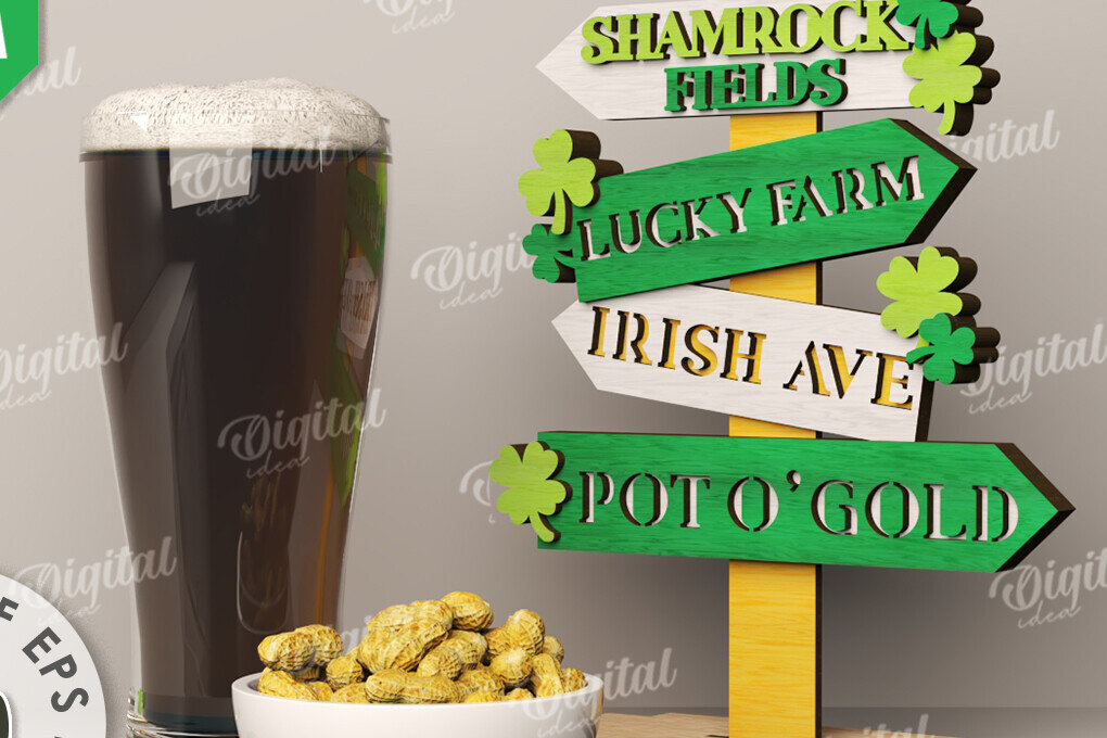 Intra απο ξύλο plywood 3mm-4mm πάχος – St Patrick's Day Stand Decor Δίασταση  20x20 cm INTRAFABR-115295637