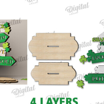 Intra απο ξύλο plywood 3mm-4mm πάχος – St Patrick's Day Stand Decor Δίασταση  20x20 cm INTRAFABR-115295637 - Image 2