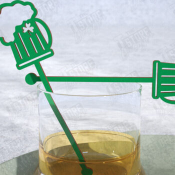 Intra απο ξύλο plywood 3mm-4mm πάχος – St Patrick's Day Sticks Stirring Drink Δίασταση  20x20 cm INTRAFABR-115372357 - Image 1