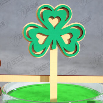 Intra απο ξύλο plywood 3mm-4mm πάχος – St Patrick's Day Sticks Stirring Drink Δίασταση  20x20 cm INTRAFABR-115436696 - Image 1