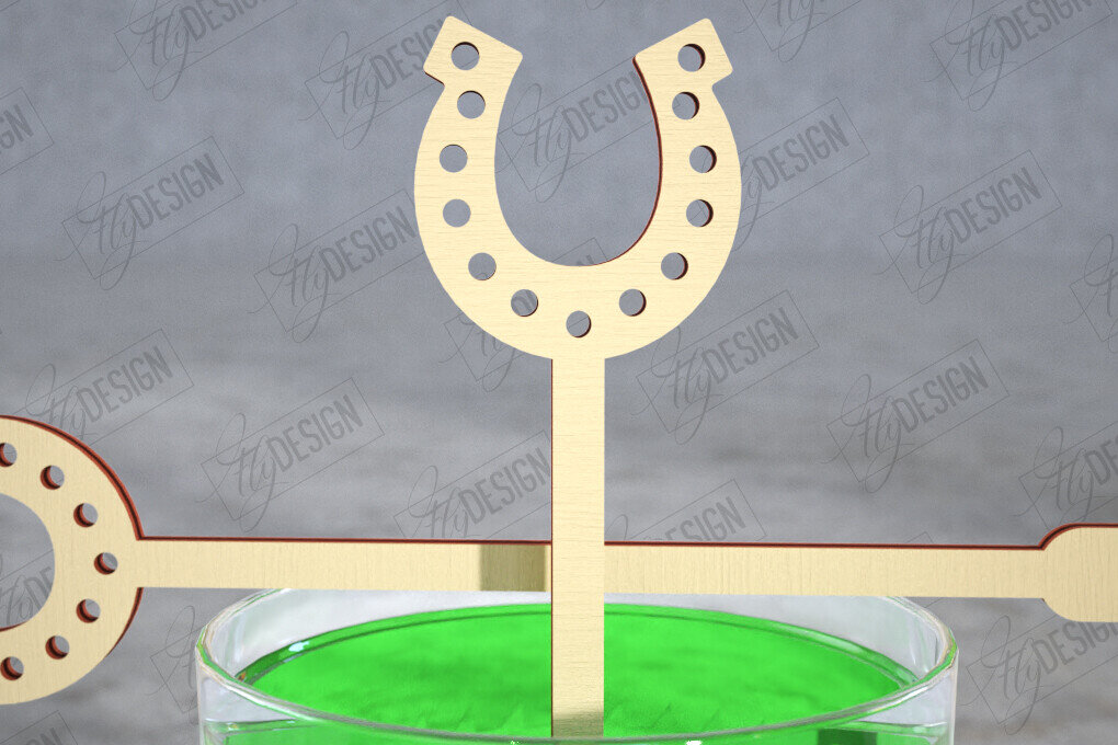 Intra απο ξύλο plywood 3mm-4mm πάχος – St Patrick's Day Sticks Stirring Drink Δίασταση  20x20 cm INTRAFABR-115436706