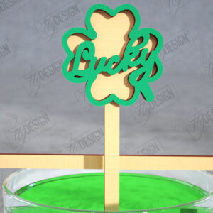 Intra απο ξύλο plywood 3mm-4mm πάχος – St Patrick's Day Sticks Stirring Drink Δίασταση  20x20 cm INTRAFABR-115436722