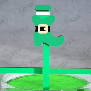 Intra απο ξύλο plywood 3mm-4mm πάχος – St Patrick's Day Sticks Stirring Drink Δίασταση  20x20 cm INTRAFABR-115436725