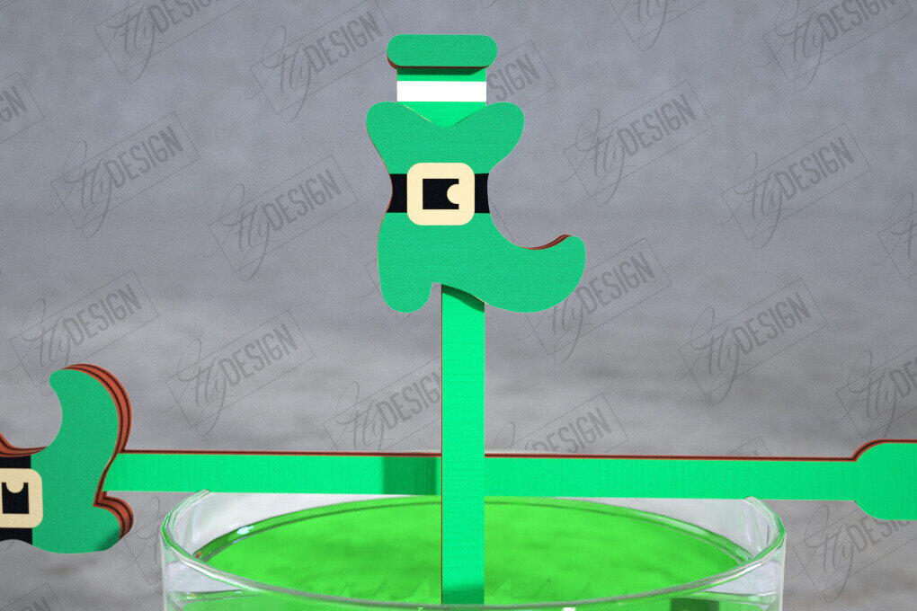 Intra απο ξύλο plywood 3mm-4mm πάχος – St Patrick's Day Sticks Stirring Drink Δίασταση  20x20 cm INTRAFABR-115436725