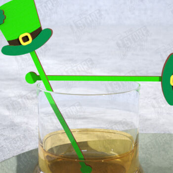 Intra απο ξύλο plywood 3mm-4mm πάχος – St Patrick's Day Sticks Stirring Drink Δίασταση  20x20 cm INTRAFABR-115372247 - Image 1