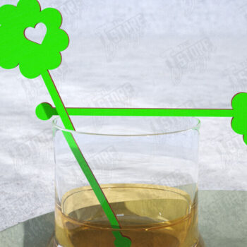 Intra απο ξύλο plywood 3mm-4mm πάχος – St Patrick's Day Sticks Stirring Drink Δίασταση  20x20 cm INTRAFABR-115372147 - Image 1