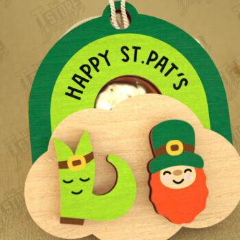 Intra απο ξύλο plywood 3mm-4mm πάχος – Πακέτο St Patrick's Day Stud Earrings Δίασταση  5x5 cm INTRAFABR-115368726 - Image 5