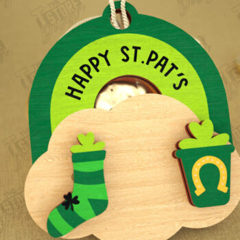 Intra απο ξύλο plywood 3mm-4mm πάχος – Πακέτο St Patrick's Day Stud Earrings Δίασταση  5x5 cm INTRAFABR-115368726 - Image 6