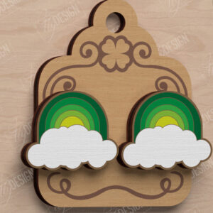 Intra απο ξύλο plywood 3mm-4mm πάχος – St Patrick's Day Stud Σκουλαρίκια | CNC Δίασταση  5x5 cm INTRAFABR-115435772