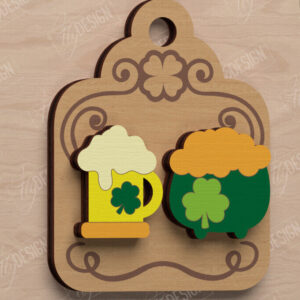 Intra απο ξύλο plywood 3mm-4mm πάχος – St Patrick's Day Stud Σκουλαρίκια | CNC Δίασταση  5x5 cm INTRAFABR-115435779