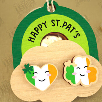 Intra απο ξύλο plywood 3mm-4mm πάχος – St Patrick's Day Stud Σκουλαρίκια | CNC Δίασταση  5x5 cm INTRAFABR-115368584 - Image 1