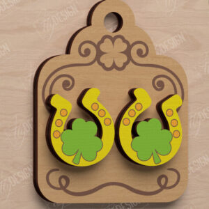 Intra απο ξύλο plywood 3mm-4mm πάχος – St Patrick's Day Stud Σκουλαρίκια | CNC Δίασταση  5x5 cm INTRAFABR-115435792