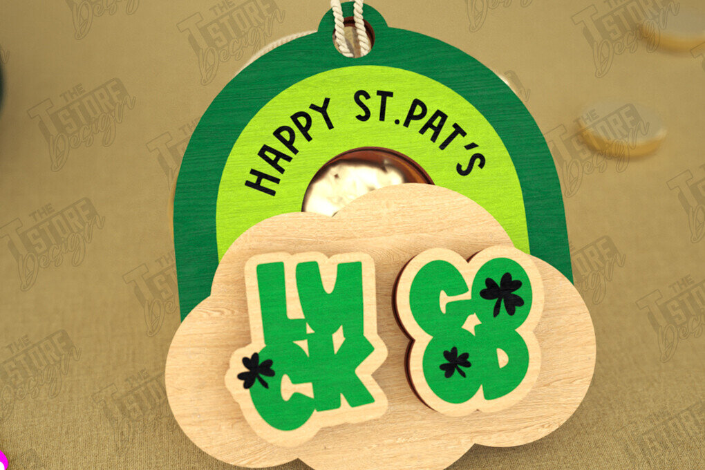 Intra απο ξύλο plywood 3mm-4mm πάχος – St Patrick's Day Stud Σκουλαρίκια | CNC Δίασταση  5x5 cm INTRAFABR-115368586