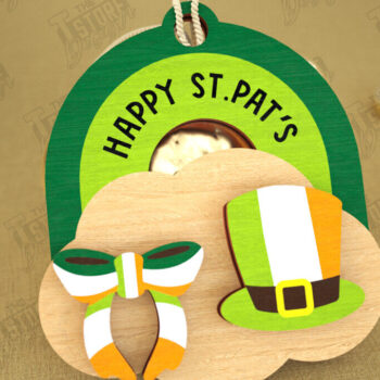 Intra απο ξύλο plywood 3mm-4mm πάχος – St Patrick's Day Stud Σκουλαρίκια | CNC Δίασταση  5x5 cm INTRAFABR-115368593 - Image 1