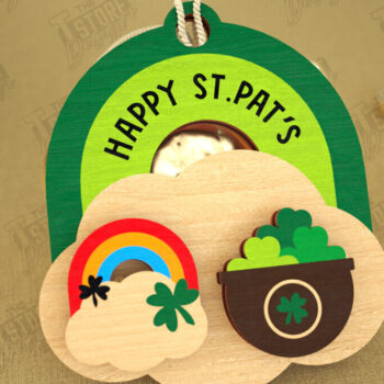 Intra απο ξύλο plywood 3mm-4mm πάχος – St Patrick's Day Stud Σκουλαρίκια | CNC Δίασταση  5x5 cm INTRAFABR-115368597 - Image 1