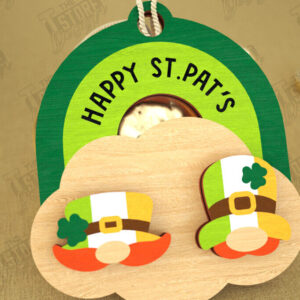Intra απο ξύλο plywood 3mm-4mm πάχος – St Patrick's Day Stud Σκουλαρίκια | CNC Δίασταση  5x5 cm INTRAFABR-115368601