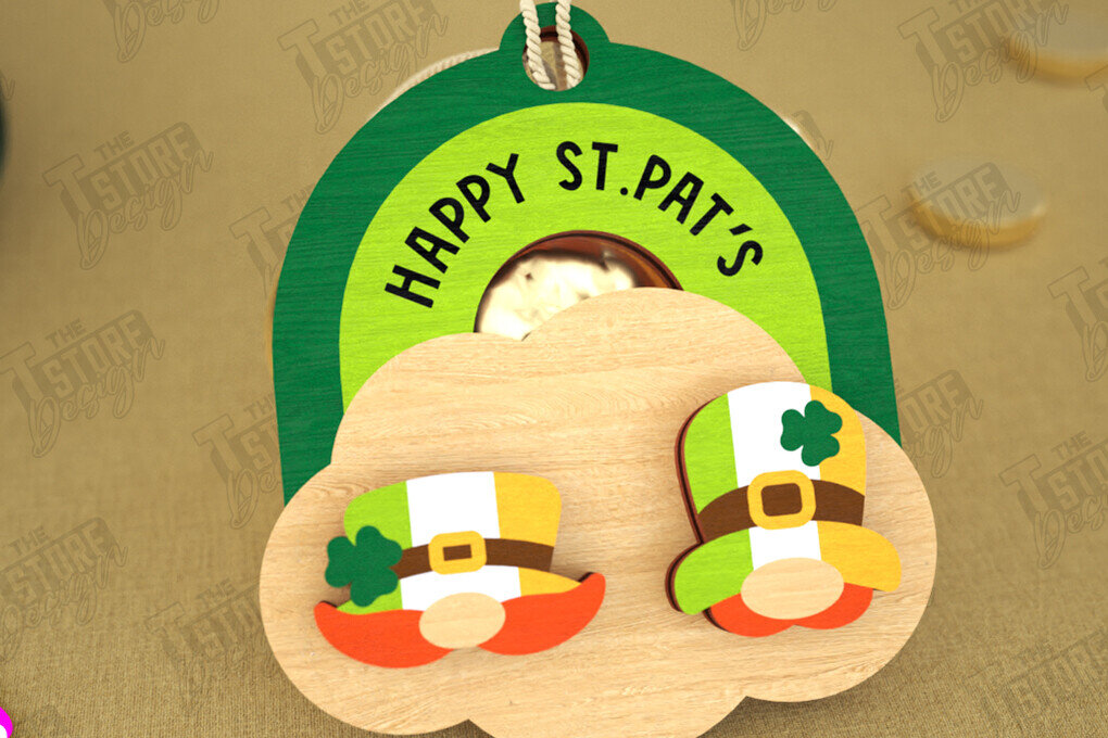 Intra απο ξύλο plywood 3mm-4mm πάχος – St Patrick's Day Stud Σκουλαρίκια | CNC Δίασταση  5x5 cm INTRAFABR-115368601