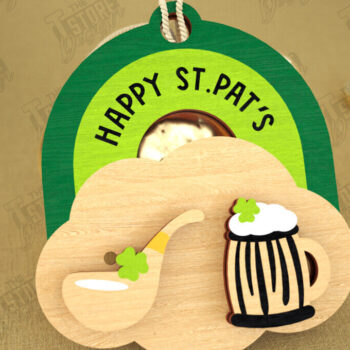 Intra απο ξύλο plywood 3mm-4mm πάχος – St Patrick's Day Stud Σκουλαρίκια | CNC Δίασταση  5x5 cm INTRAFABR-115368604 - Image 1